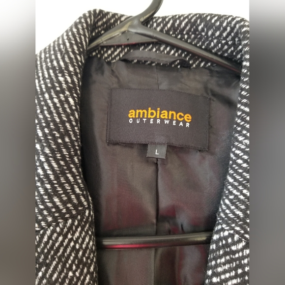 Women's Ambiance Outerware Jacket black & white tweed size large - Picture 2 of 13